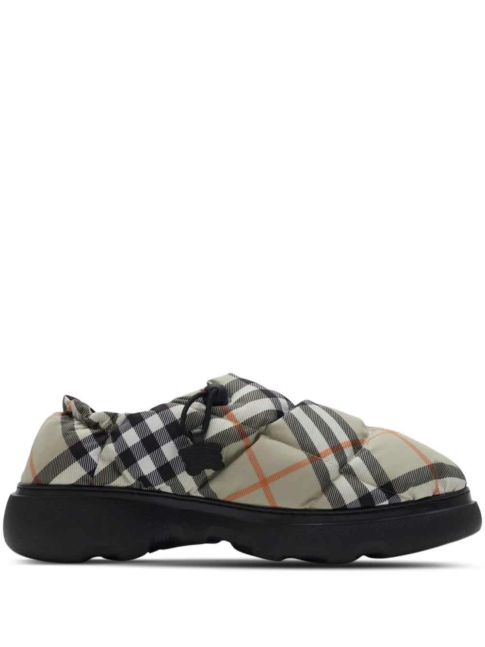 Exclusive Burberry Check Pattern Pillow Mules — Beige — Size US M 6.5 - US W 8 — Front View