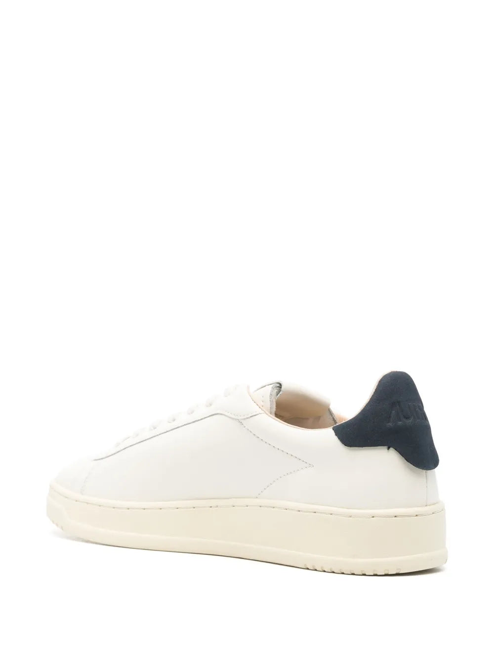 Exclusive Autry Logo-Appliqu Leather Sneakers — Chalk White — Size US M 6.5 - US W 8 — Back View