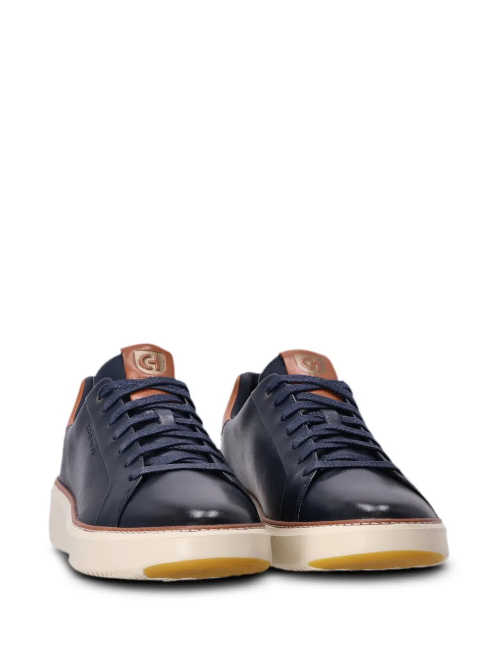 Exclusive Cole Haan Grandpro Topspin Leather Sneakers — Navy Blue — Size US M 4 - US W 5.5 — Detail View