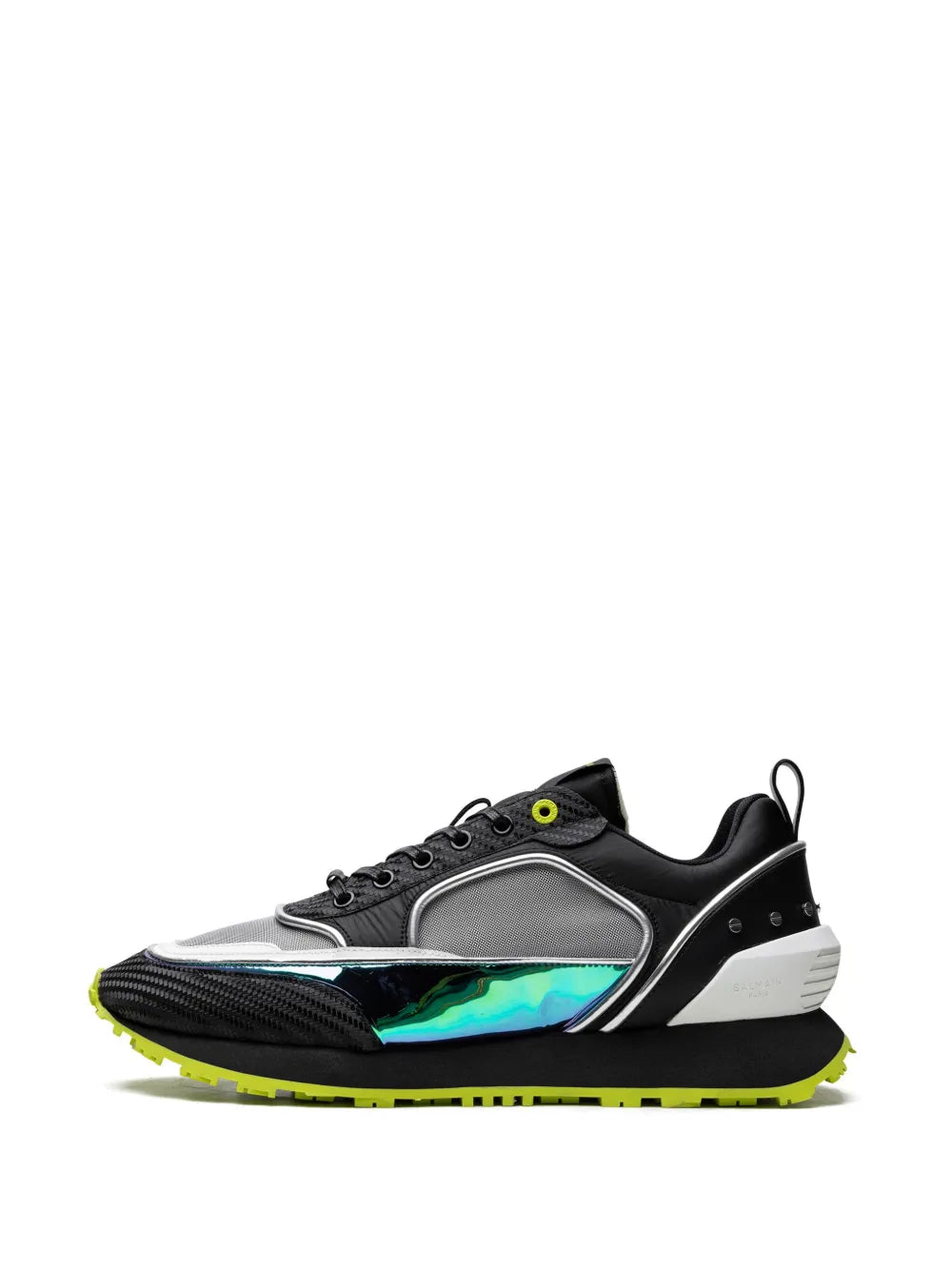Exclusive Balmain Meshed Volt Sneakers — Black/Volt/Blue/White — Size US M 8 - US W 9.5 — Detail View