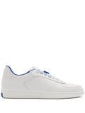Exclusive Burberry Terrace Leather Sneakers — White/Electric Blue — Size US M 6.5 - US W 8 — Front View
