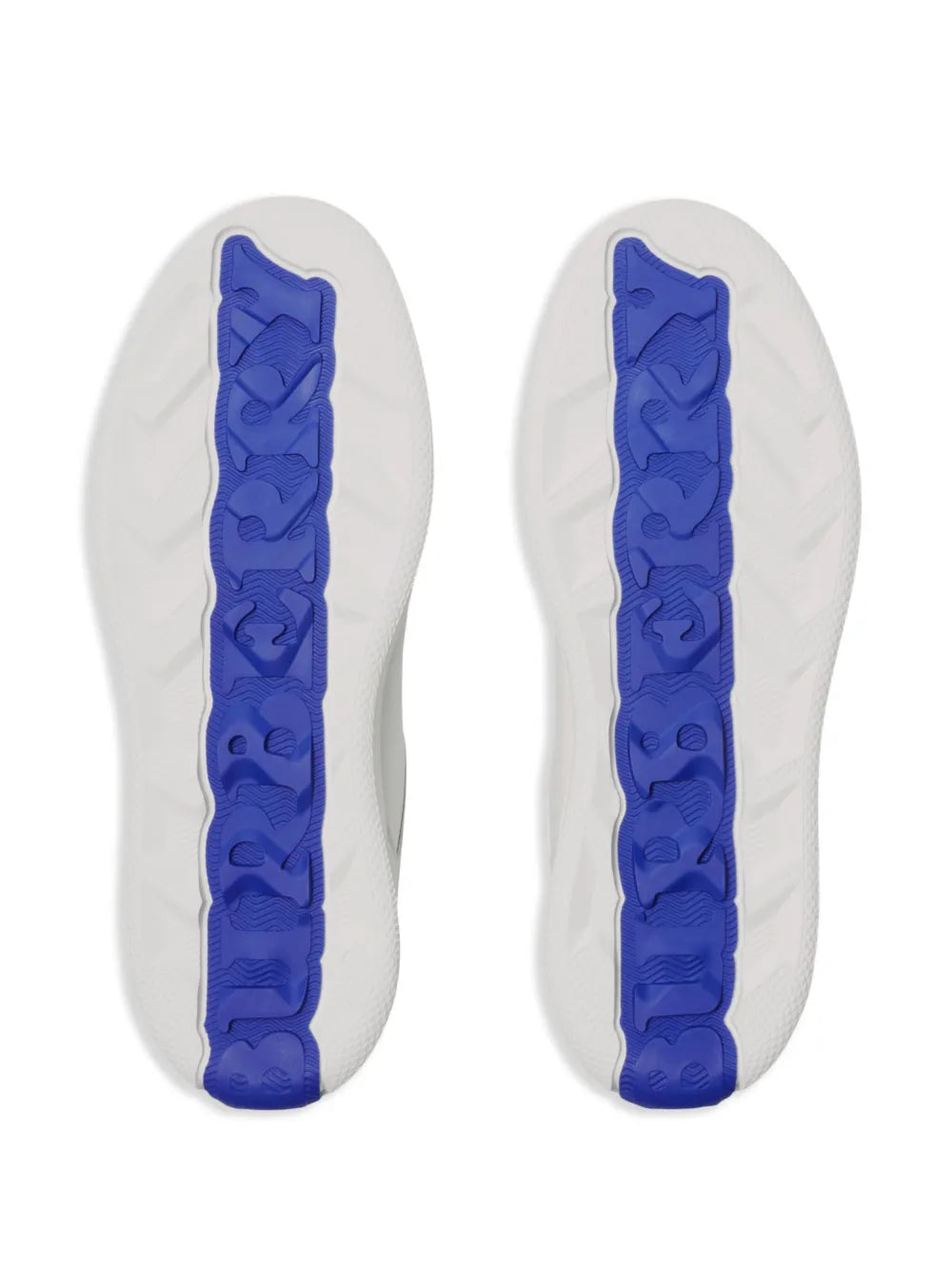 Exclusive Burberry Terrace Leather Sneakers — White/Electric Blue — Size US M 6.5 - US W 8 — Detail View