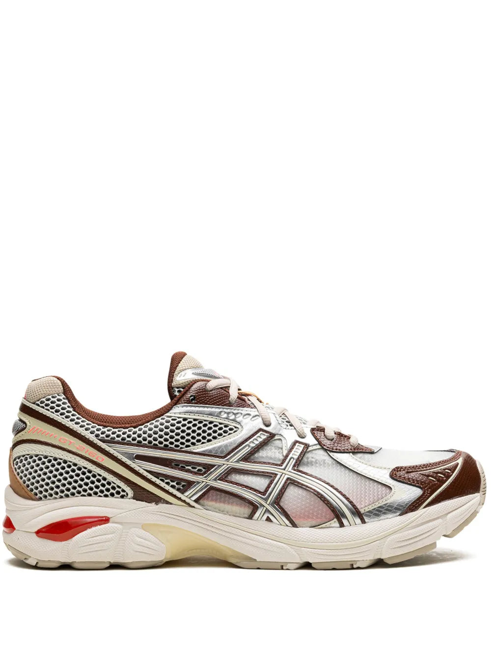 Exclusive Asics X Above The Clouds Gt-2160  Cream/Chocolate Brown Sneakers — Silver-Tone/Brown — Size US M 10.5 - US W 12 — Front View
