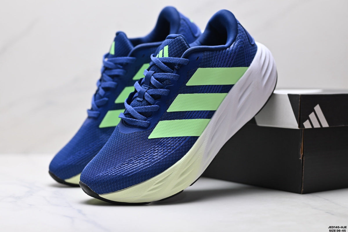 Exclusive Adidas K81801550 Unisex Running Shoes #3 — Blue/Green — Size EU 36 / US M4 / W5.5 / 23CM — Side View