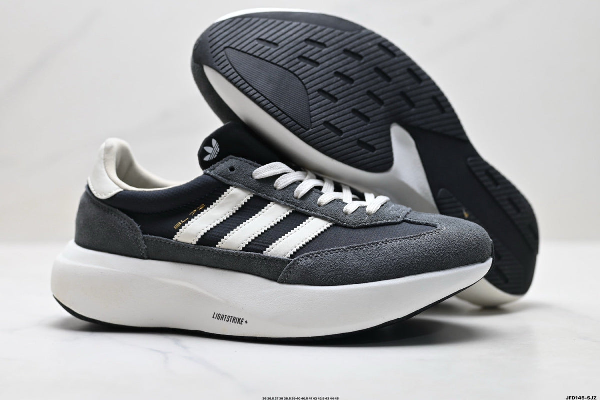 Exclusive Adidas K81801650 Unisex Running Shoes — Grey/Black — Size EU 36 / US M4 / W5.5 / 23CM — Top View