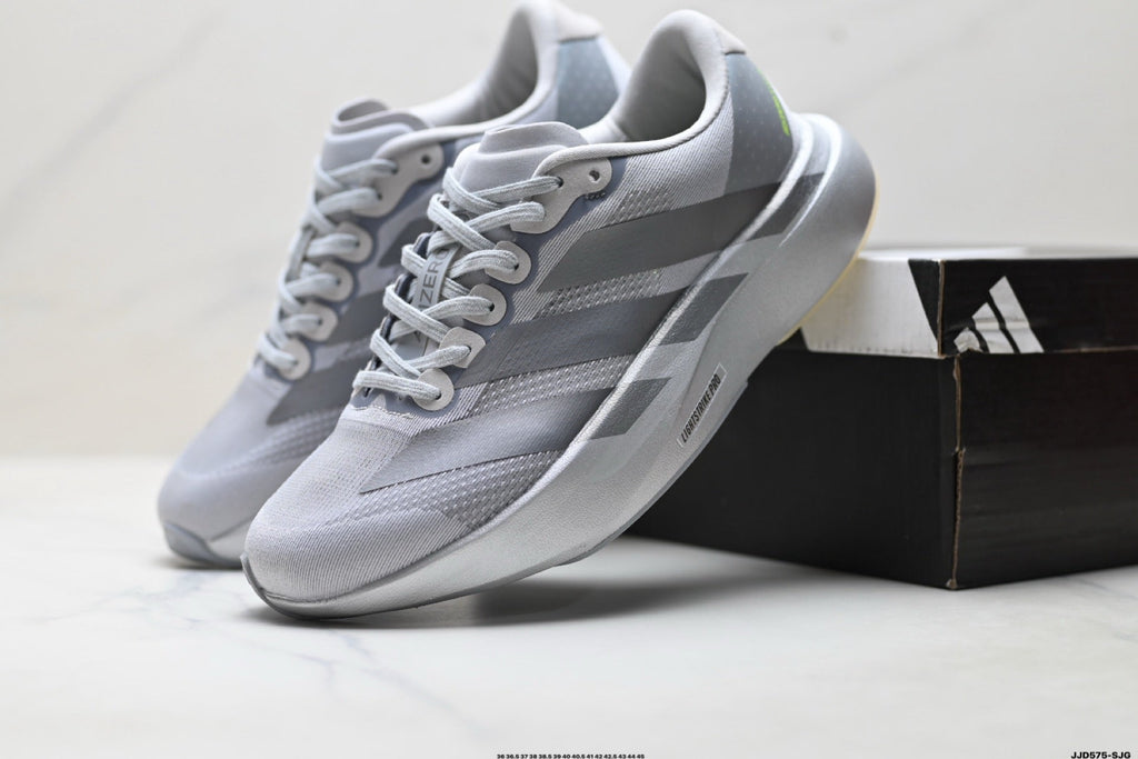 Exclusive Adidas K81801450 Unisex Running Shoes — White/Grey — Size EU 36 / US M4 / W5.5 / 23CM — Side View