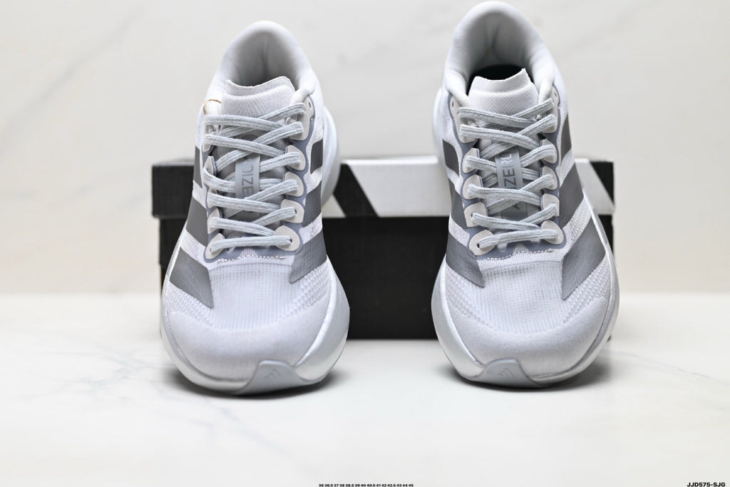 Exclusive Adidas K81801450 Unisex Running Shoes — White/Grey — Size EU 36 / US M4 / W5.5 / 23CM — Back View