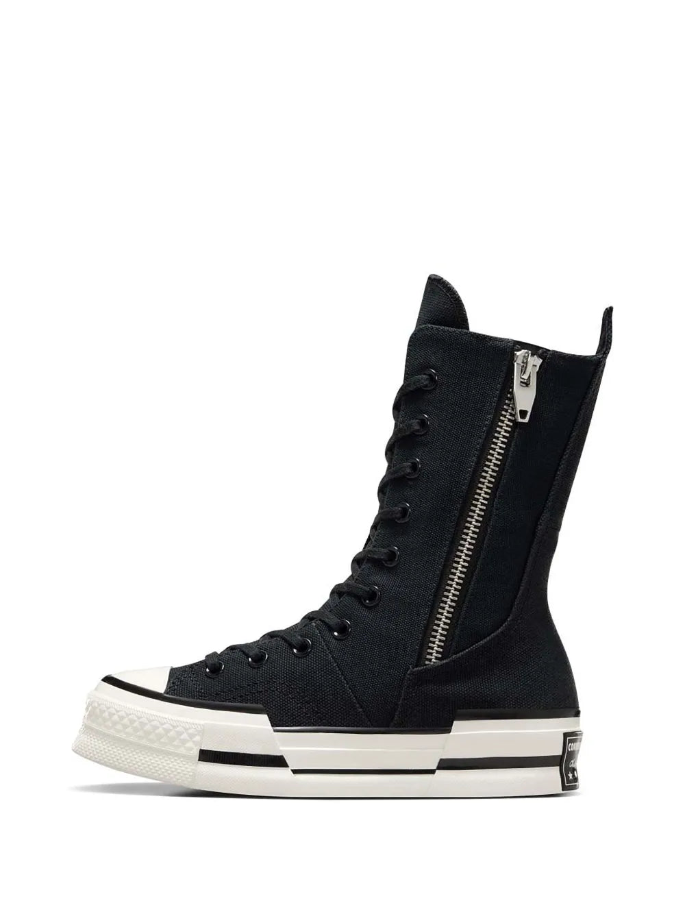Exclusive Converse Chuck 70 Plus X Hi Sneakers — Black — Size US M 7 - US W 8.5 — Detail View