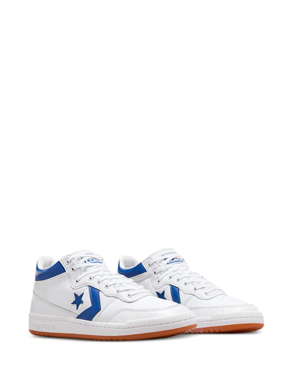 Exclusive Converse Fastbreak Pro Leather Mid White/Blue Sneakers — White — Size US M 5 - US W 6.5 — Side View