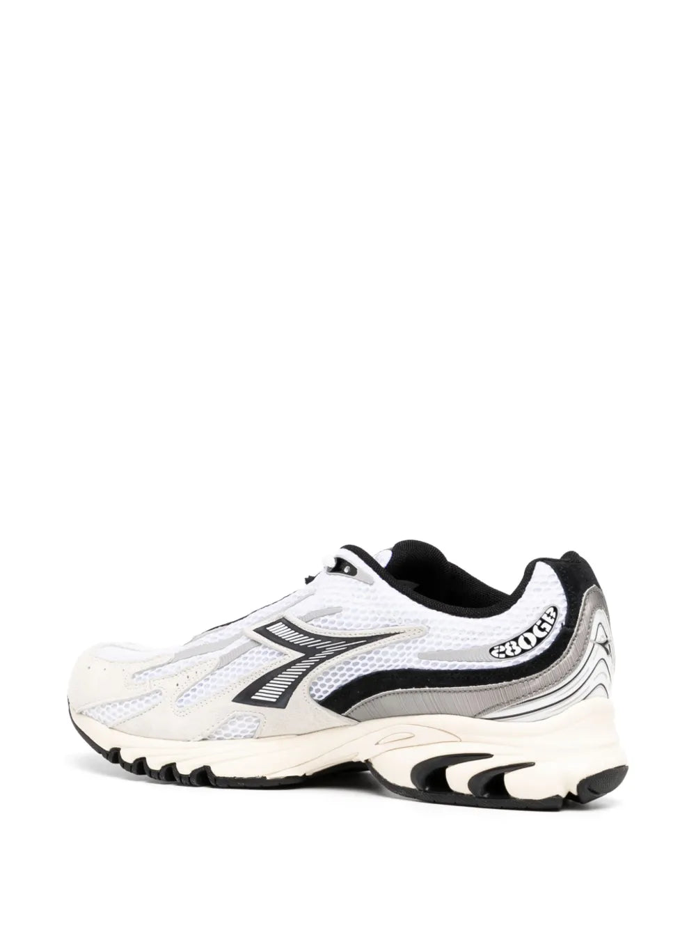 Exclusive Diadora Mythos Propulsion 280 Sneakers — White/Black/Grey — Size US M 4 - US W 5.5 — Back View