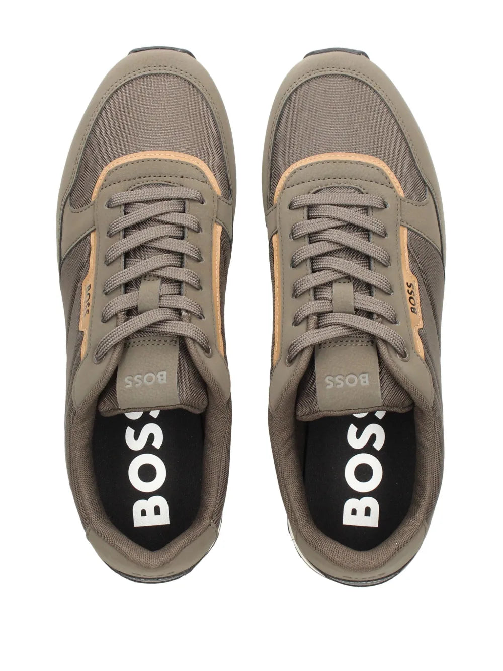Exclusive Boss Panelled Sneakers — Dark Green — Size US M 11 - US W 12.5 — Top View