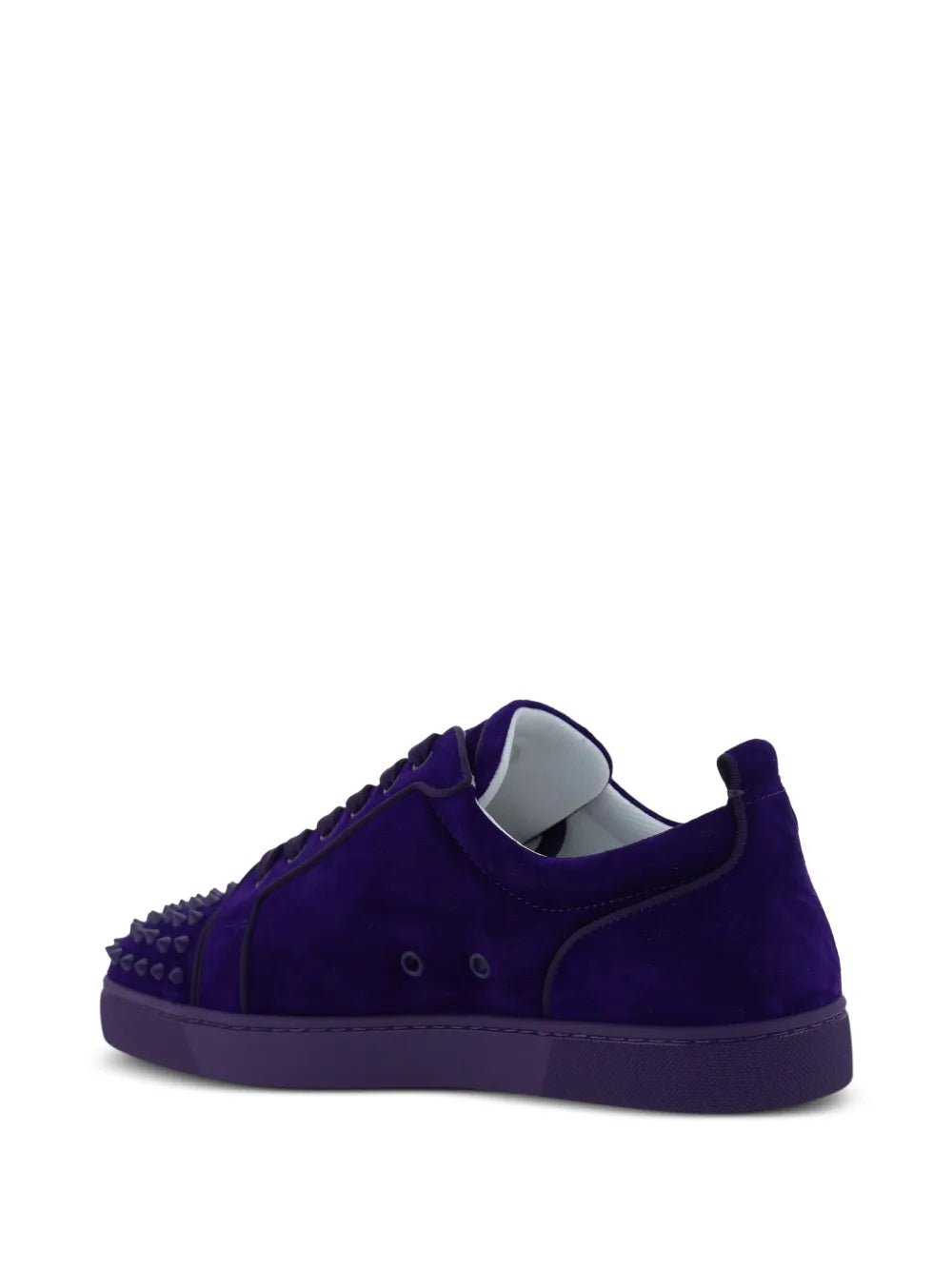 Exclusive Christian Louboutin Louis Junior Spikes Orlato Sneakers — Purple Jacar/A — Size US M 4 - US W 5.5 — Back View