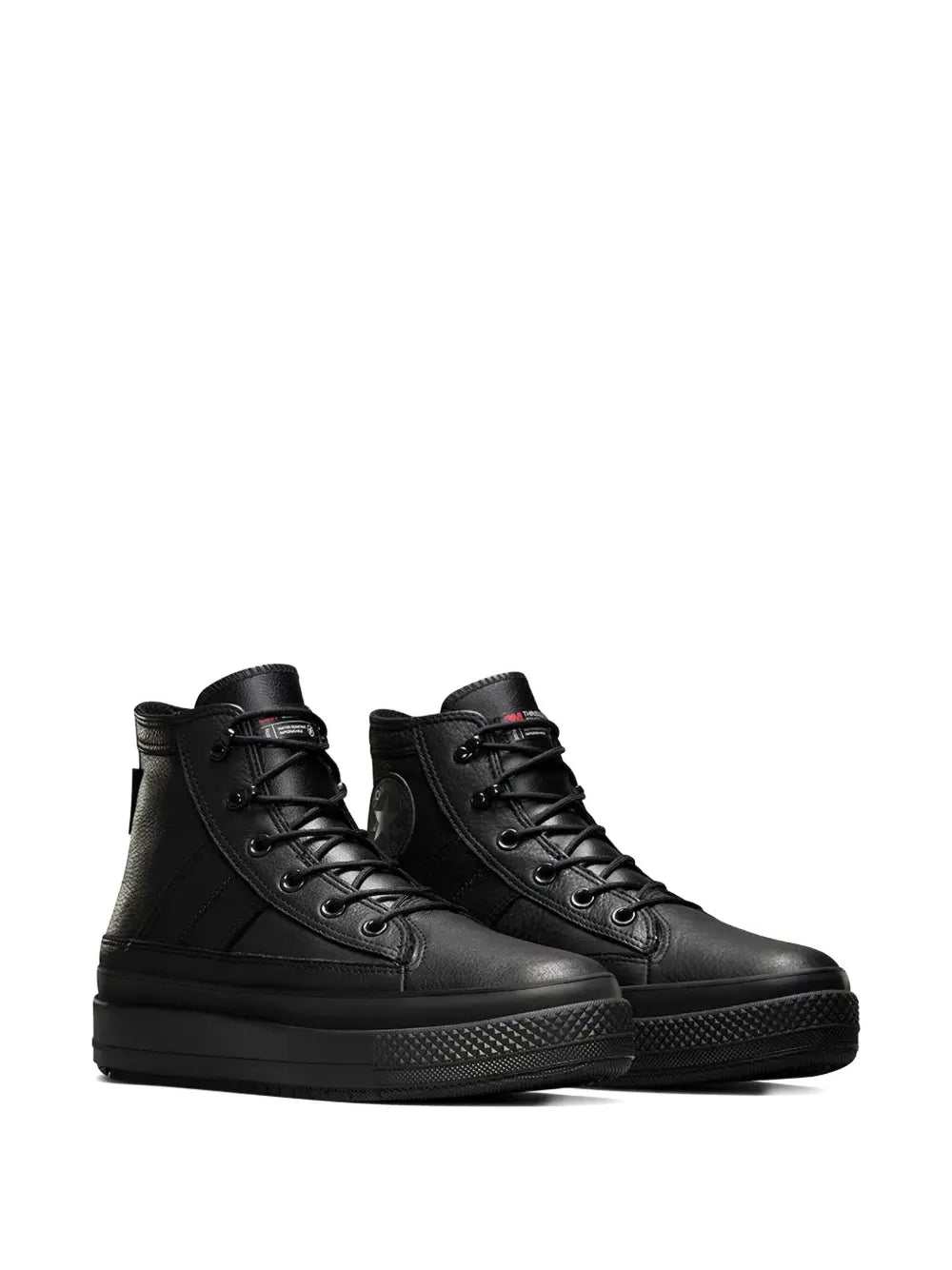 Exclusive Converse Waterproof Platform Sneakers — Black — Size US M 7 - US W 8.5 — Side View