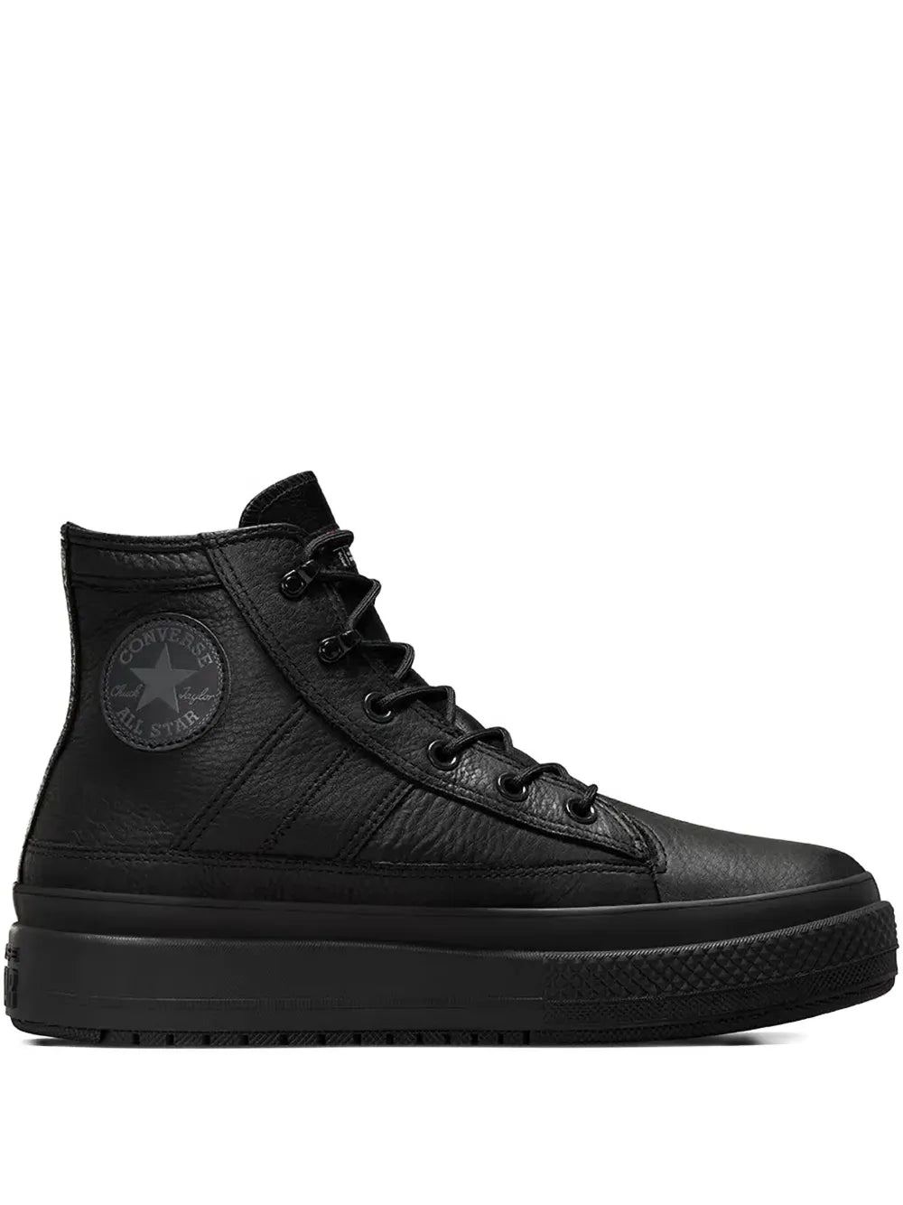 Exclusive Converse Waterproof Platform Sneakers — Black — Size US M 7 - US W 8.5 — Front View