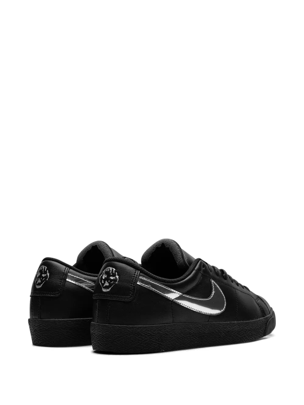 Exclusive Nike X Dancer Skateboards Sb Zoom Blazer Low Sneakers — Black — Size US M 4.5 - US W 6 — Back View