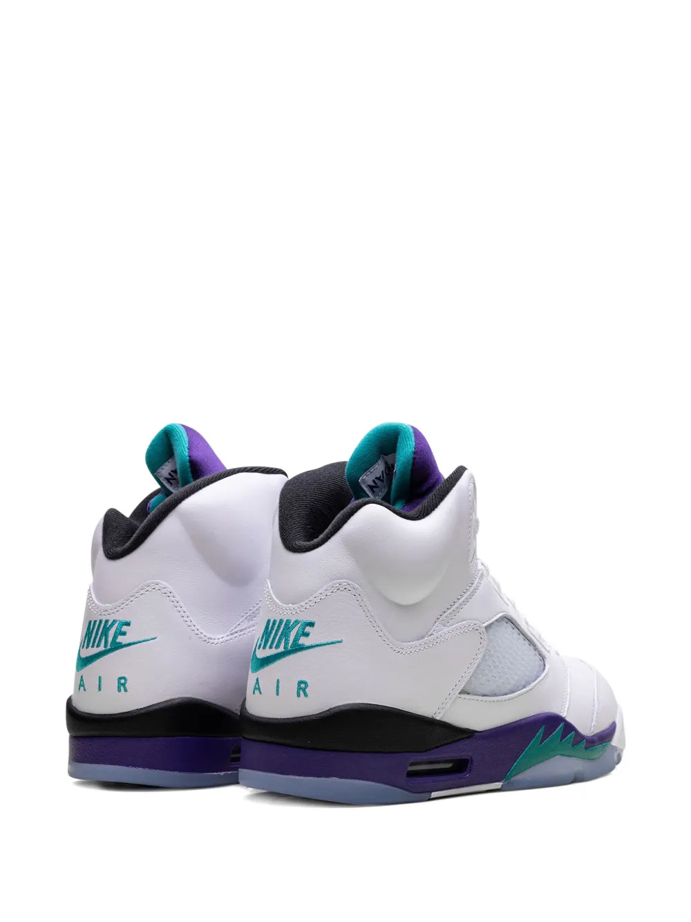Exclusive Air Jordan 5 Retro Og New Emerald/Grape Ice Sneakers — White — Size US M 6 - US W 7.5 — Back View