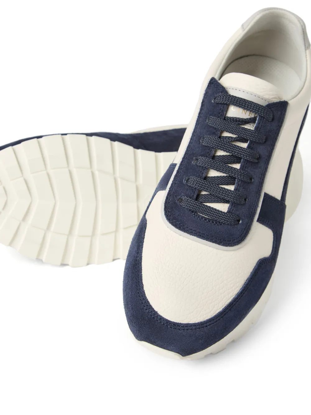 Exclusive Brunello Cucinelli Panelled Sneakers — Navy Blue — Size US M 10.5 - US W 12 — Top View