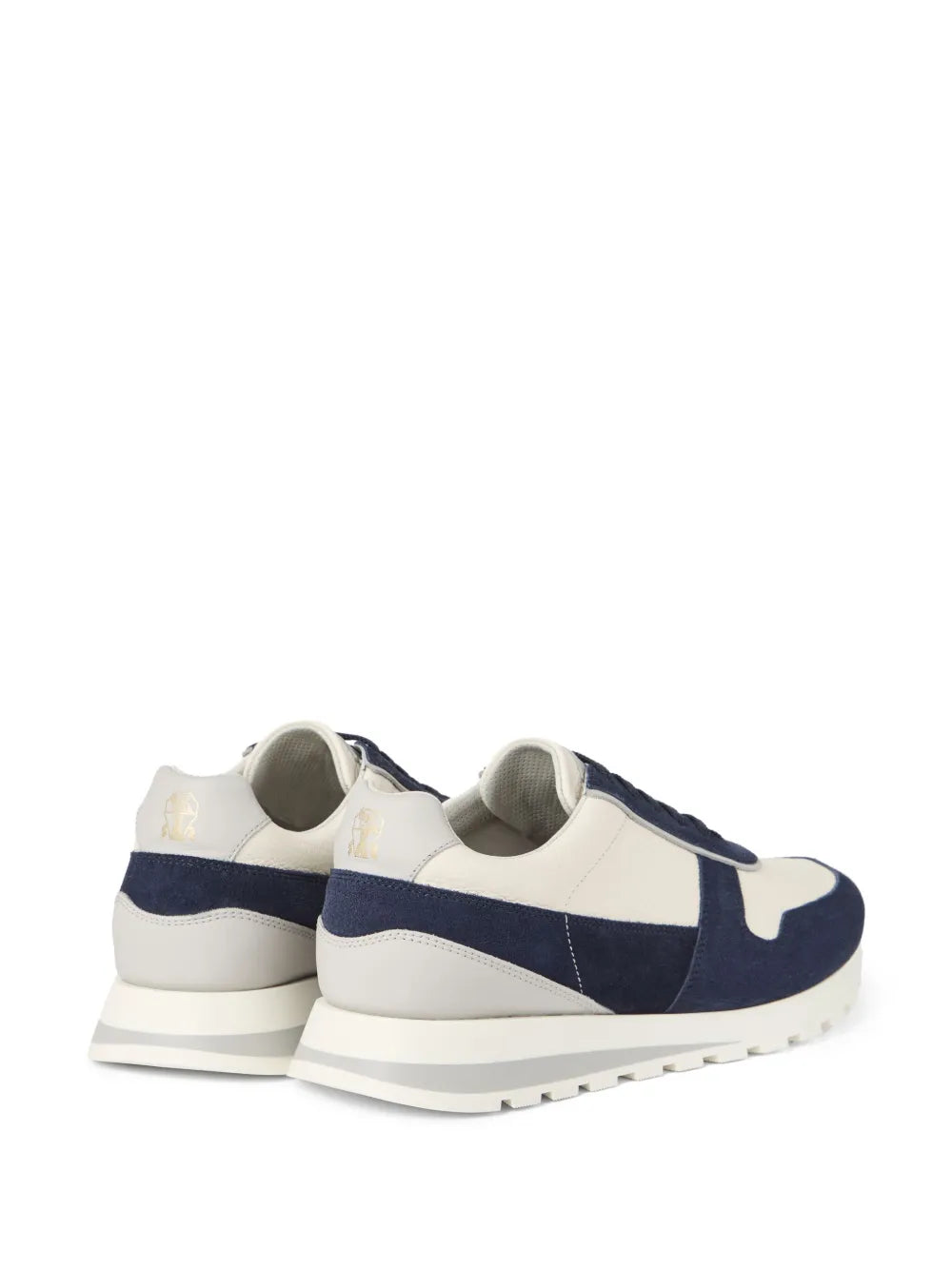 Exclusive Brunello Cucinelli Panelled Sneakers — Navy Blue — Size US M 10.5 - US W 12 — Back View