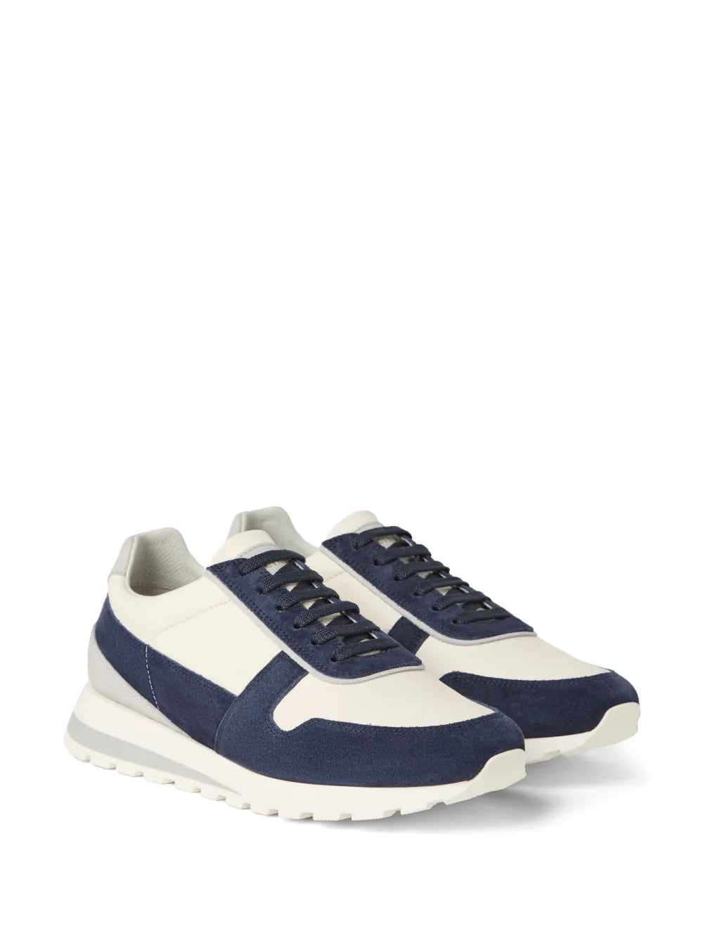 Exclusive Brunello Cucinelli Panelled Sneakers — Navy Blue — Size US M 10.5 - US W 12 — Side View