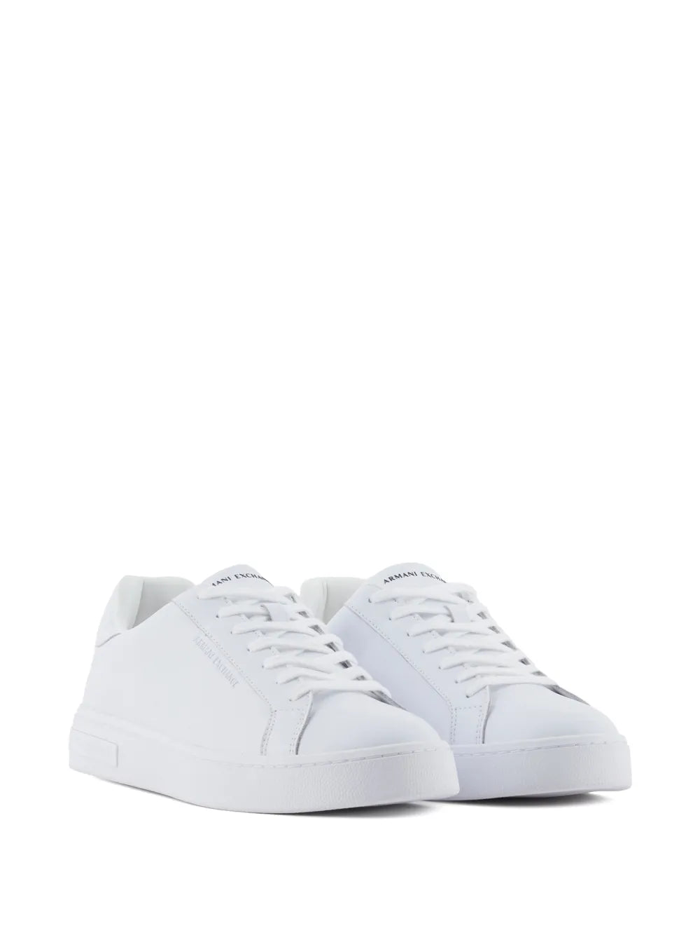 Exclusive Armani Exchange Leather Sneakers — White — Size US M 8.5 - US W 10 — Side View
