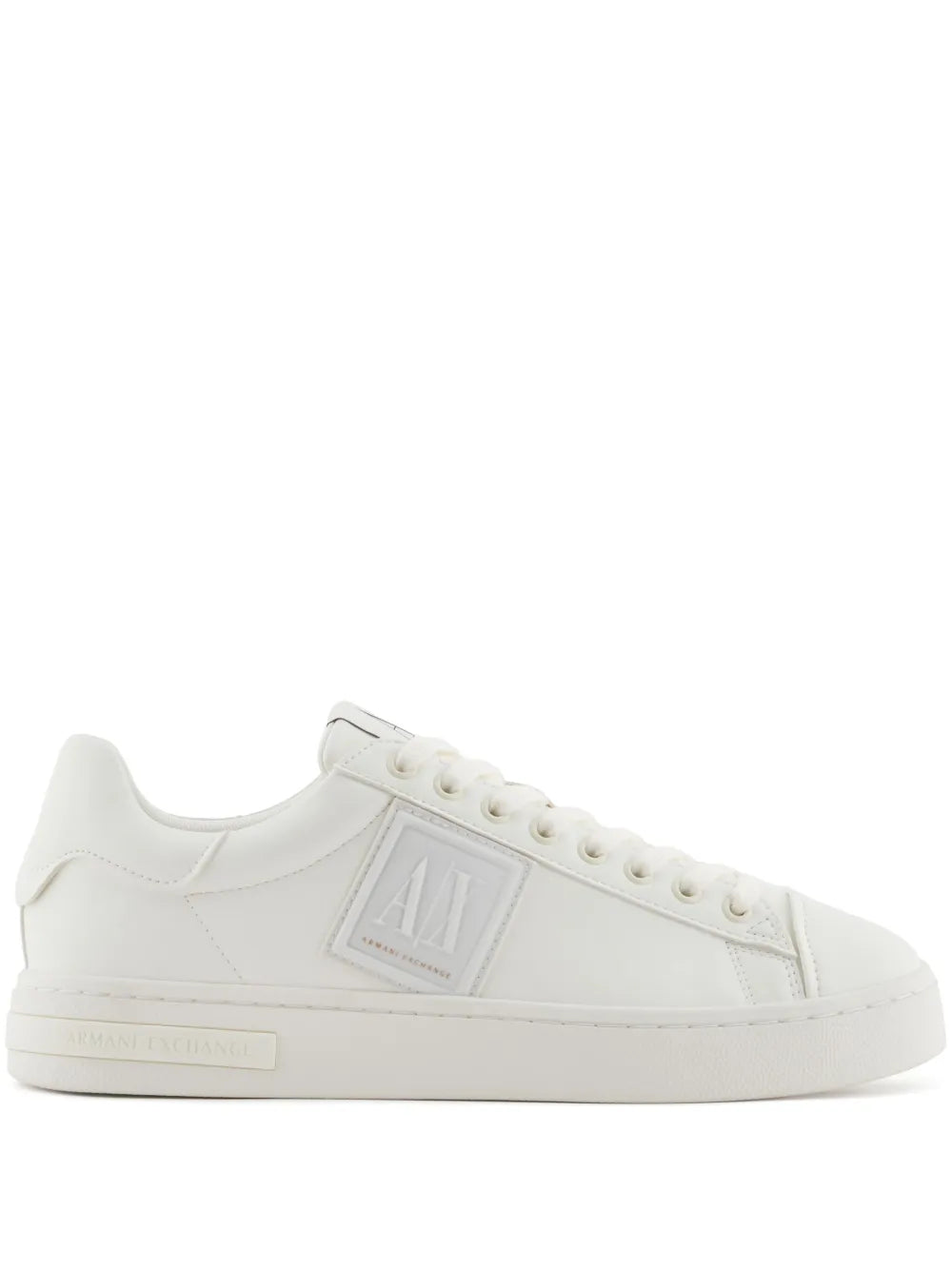 Exclusive Armani Exchange Logo Trainers — White — Size US M 8.5 - US W 10 — Front View
