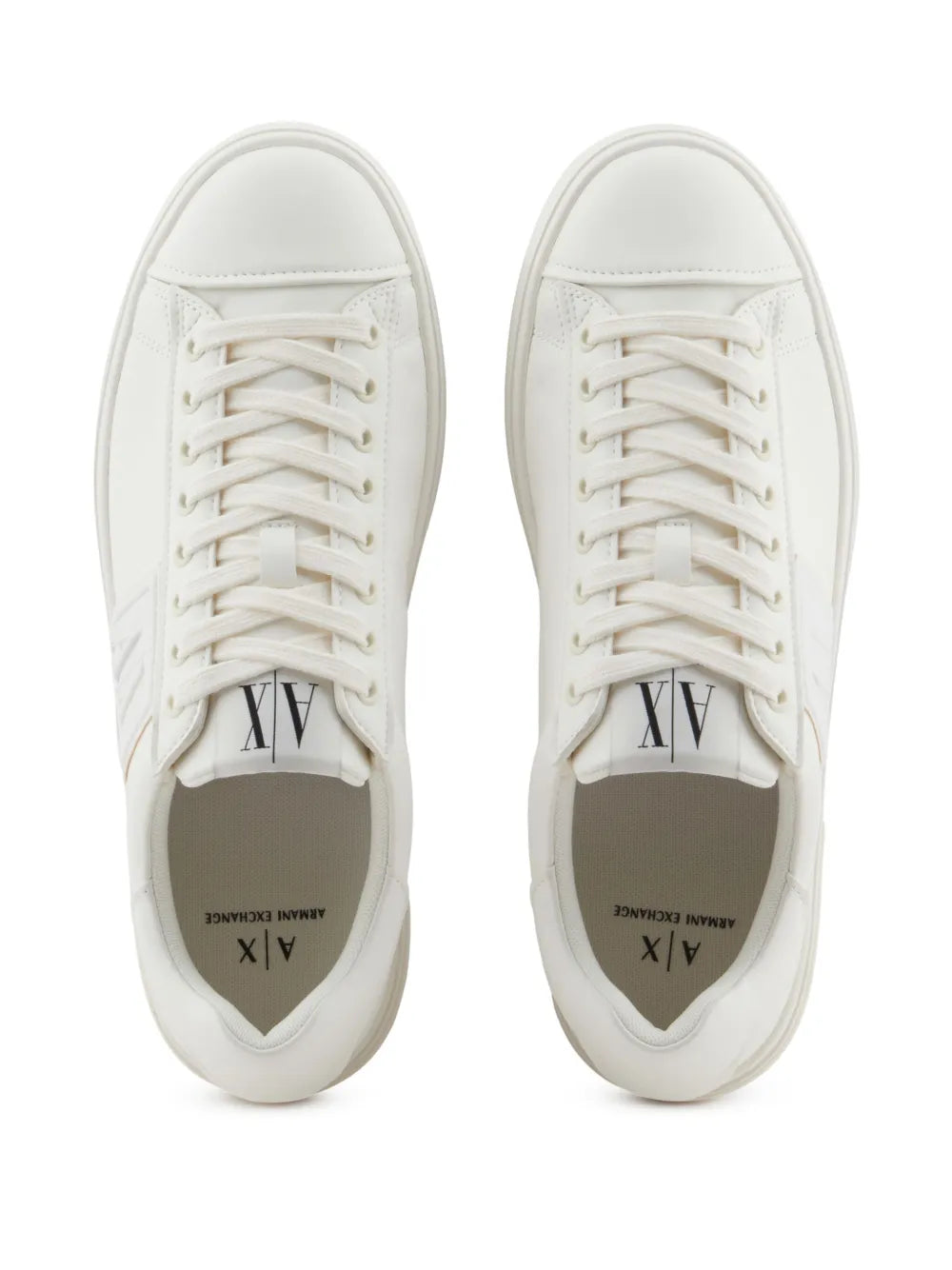 Exclusive Armani Exchange Logo Trainers — White — Size US M 8.5 - US W 10 — Top View