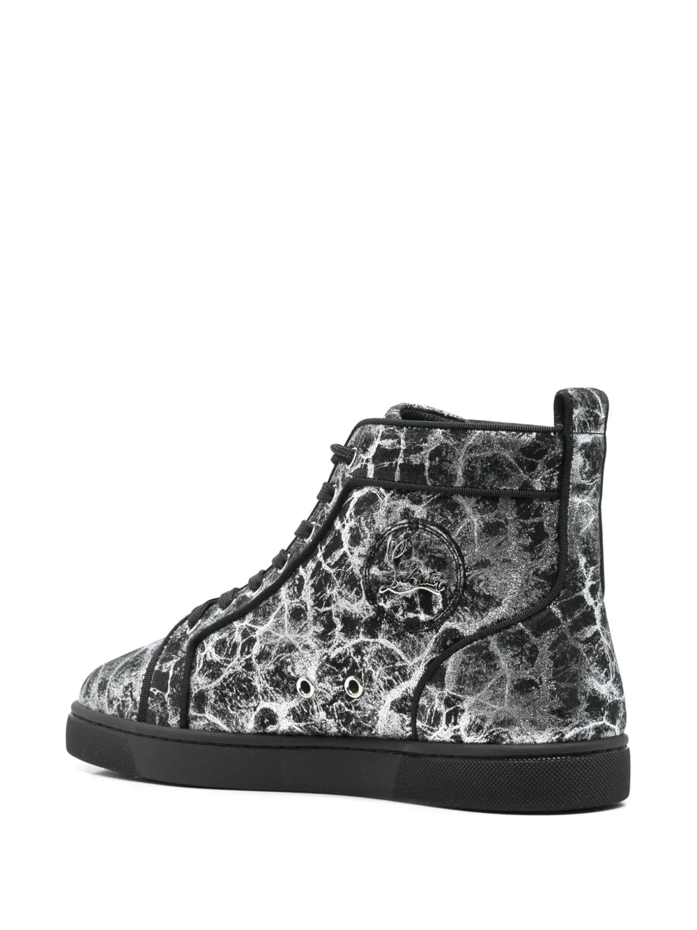 Exclusive Christian Louboutin Metallic-Effect Sneakers — Black — Size US M 10.5 - US W 12 — Back View