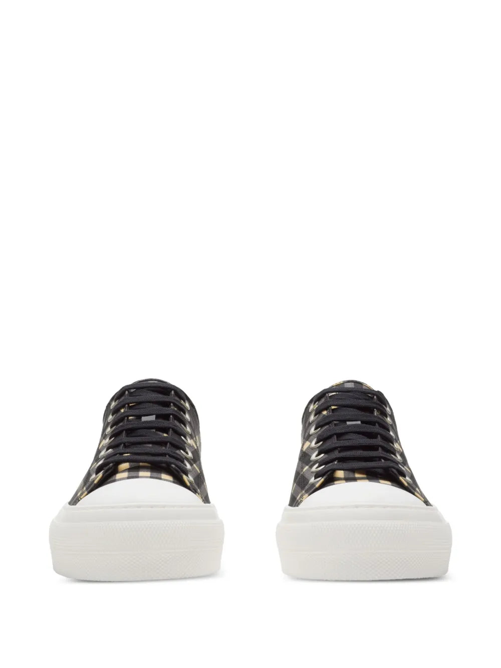Exclusive Burberry Checked Sneakers — Black — Size US M 6.5 - US W 8 — Side View