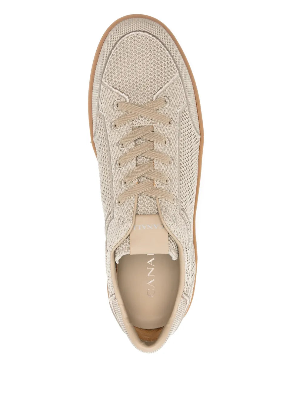 Exclusive Canali Mesh Sneakers — Beige — Size US M 11 - US W 12.5 — Top View
