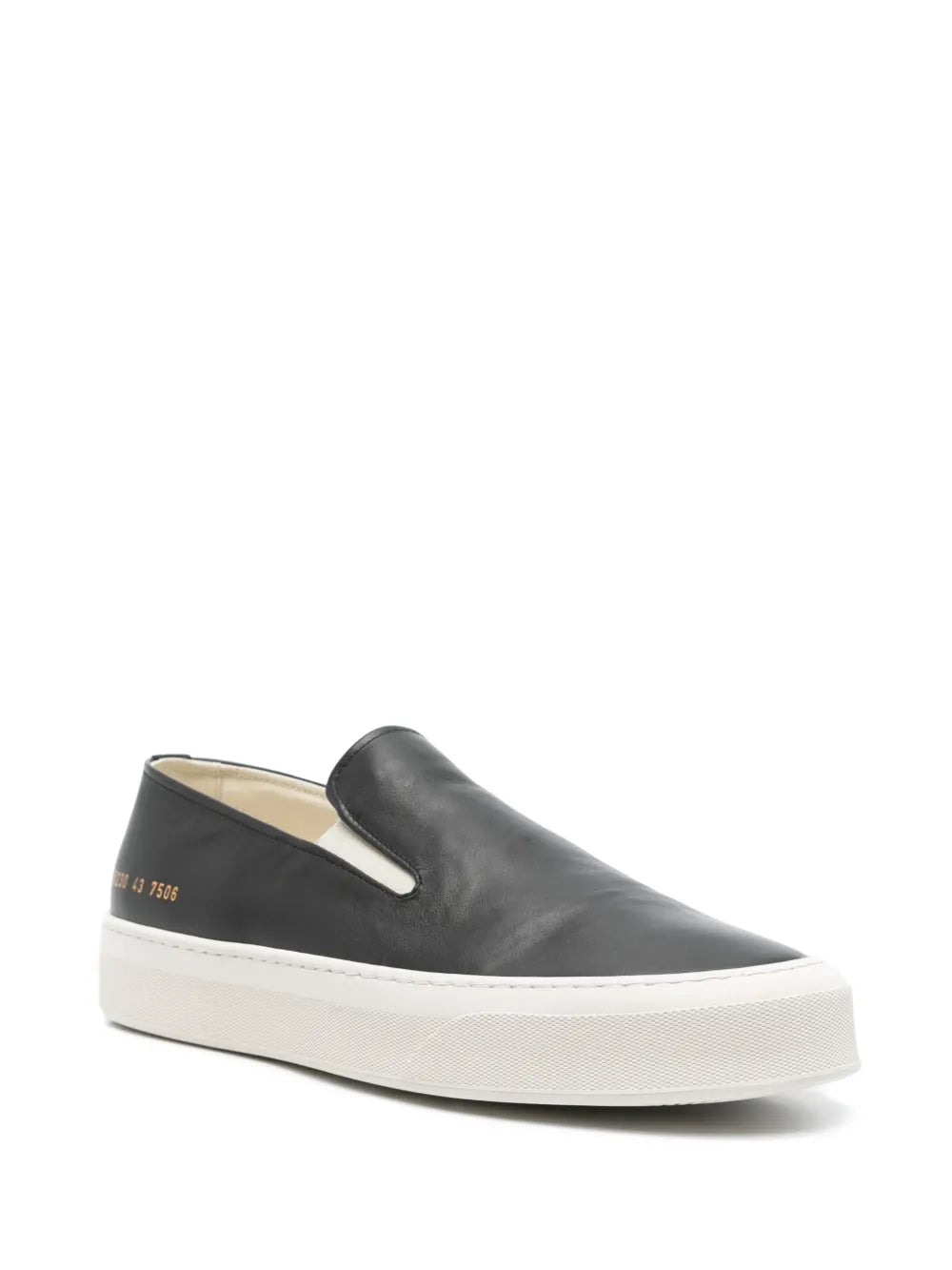 Exclusive Common Projects Leather Sneakers — Black — Size US M 7.5 - US W 9 — Side View