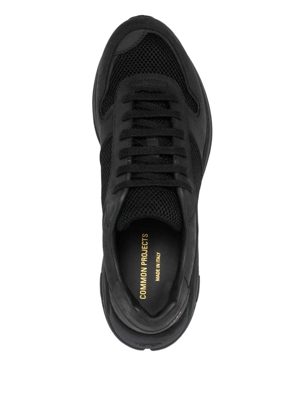 Exclusive Common Projects Leather Sneakers — Black — Size US M 6.5 - US W 8 — Top View