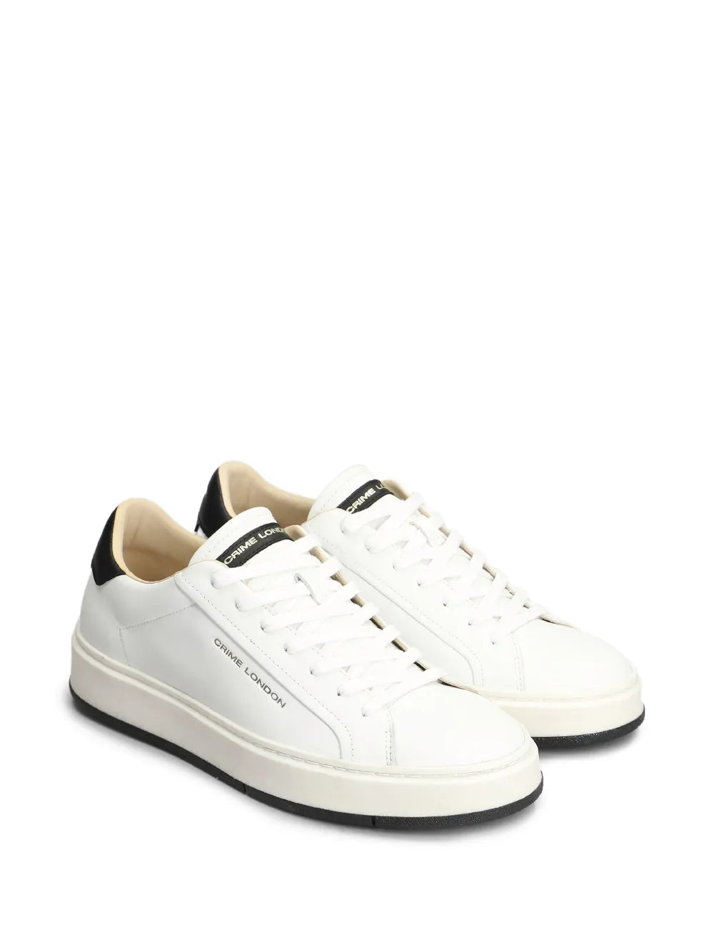Exclusive Crime London Destiny Low-Top Sneakers — White — Size US M 8 - US W 9.5 — Side View