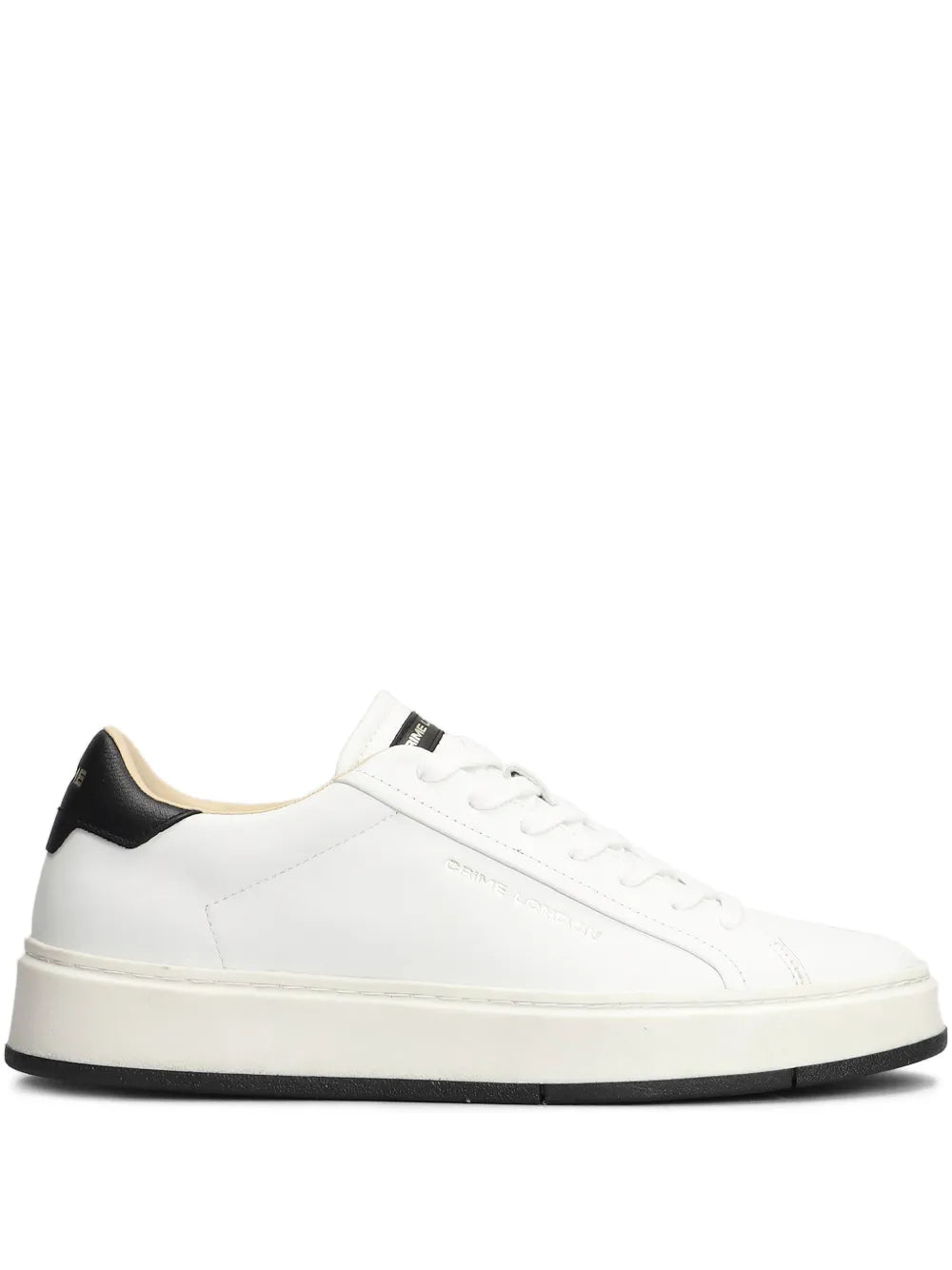 Exclusive Crime London Destiny Low-Top Sneakers — White — Size US M 8 - US W 9.5 — Front View
