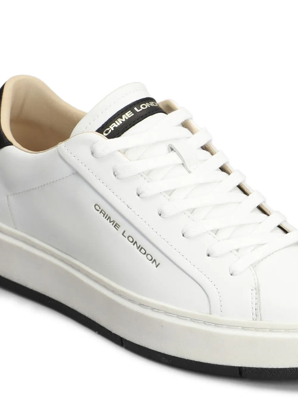 Exclusive Crime London Destiny Low-Top Sneakers — White — Size US M 8 - US W 9.5 — Top View