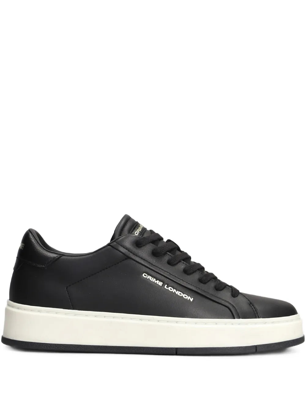 Exclusive Crime London Destiny Low-Top Sneakers — Black — Size US M 7 - US W 8.5 — Front View