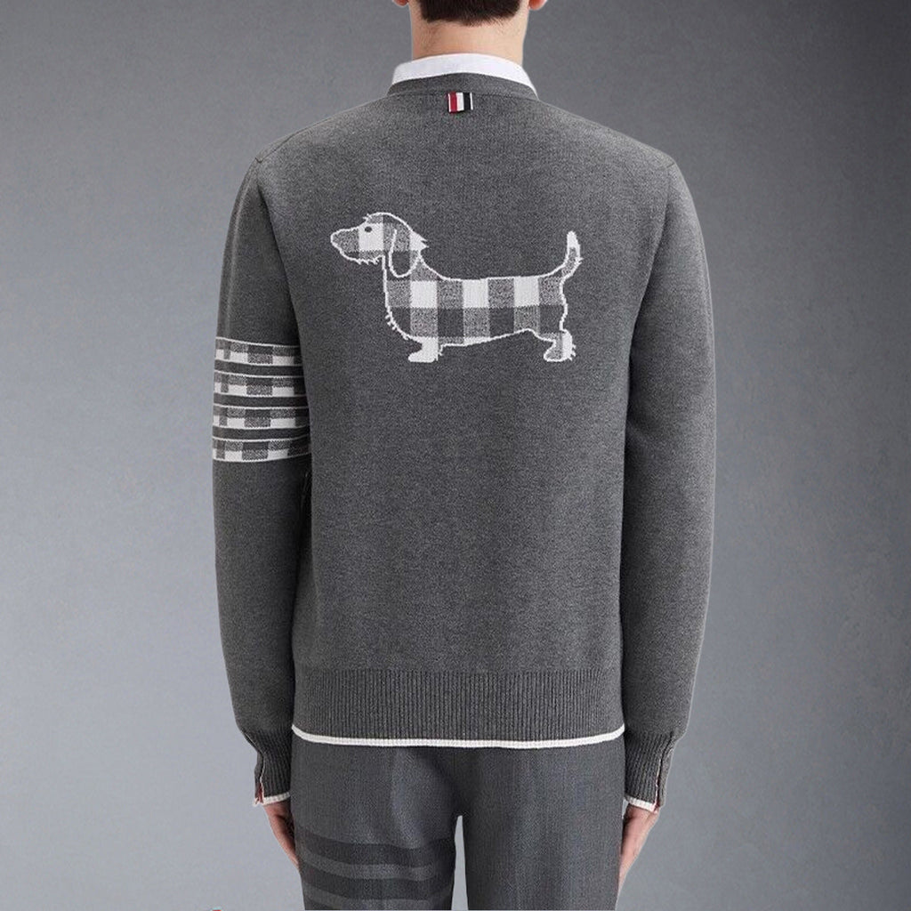 Exclusive Thom Browne Knitted Cardigan — Gray — Size 1/M — Front View