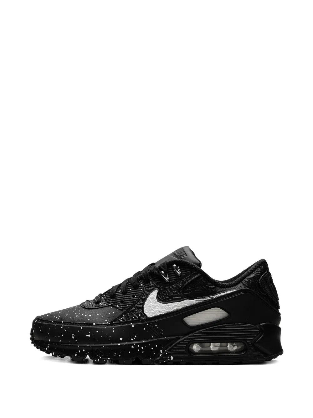 Exclusive Air Max 90 Slawn - Black Speckle Sneakers — Black — Size US M 9 - US W 10.5 — Detail View