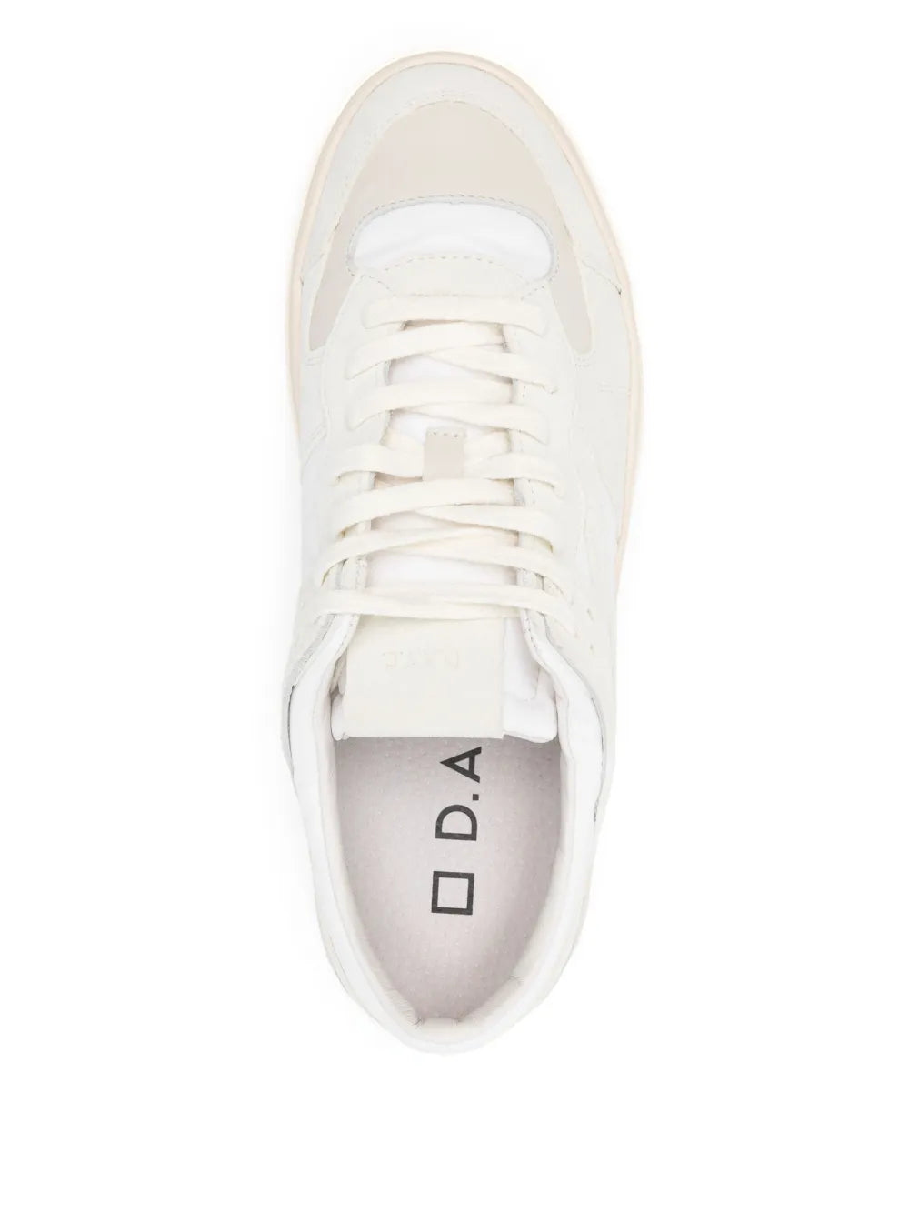 Exclusive D.A.T.E. Panelled Sneakers — Light Beige — Size US M 4 - US W 5.5 — Top View