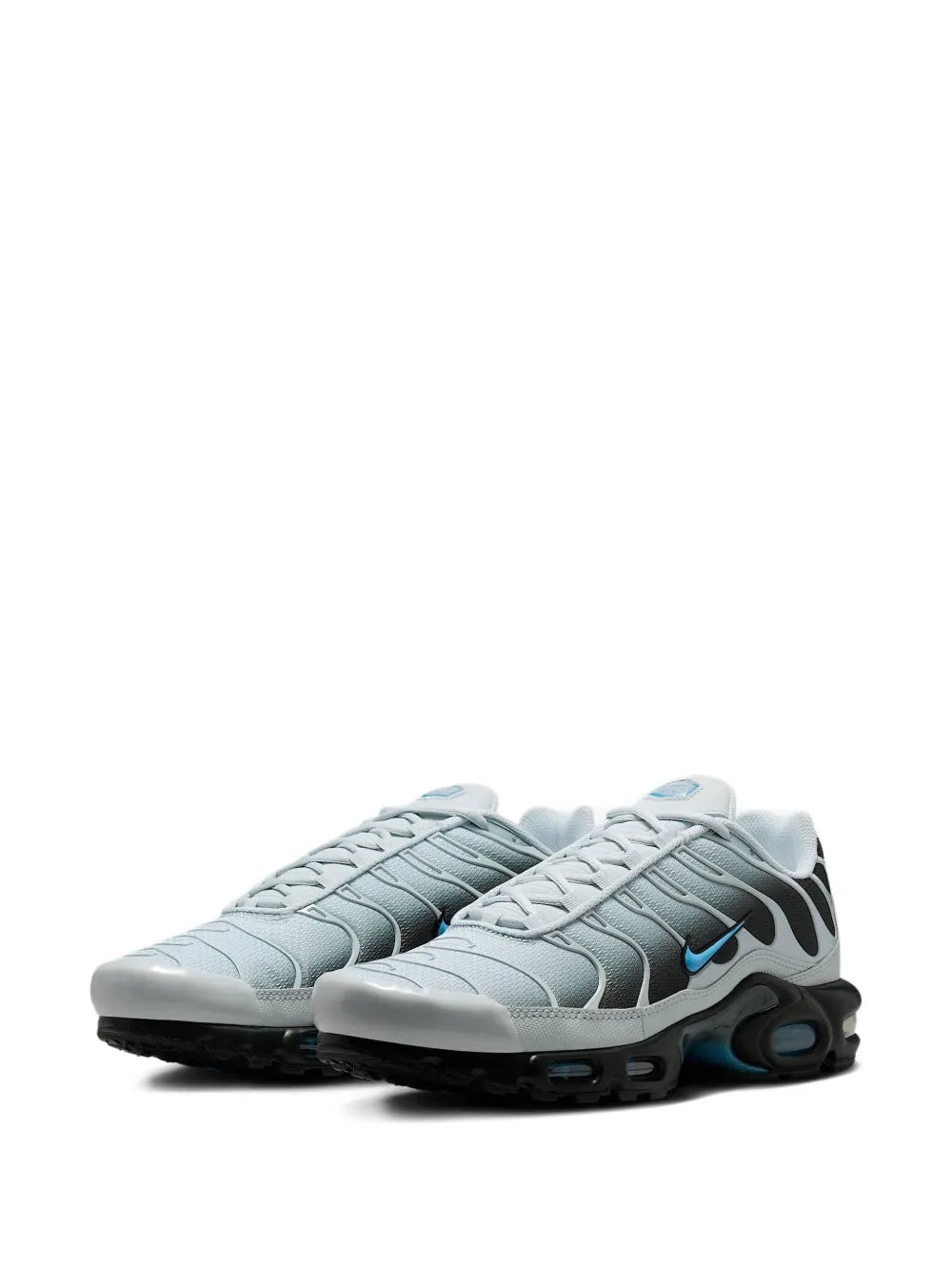 Exclusive Air Max Plus Grey University/Blue Black Sneakers — Silver-Tone — Size US M 5.5 - US W 7 — Side View
