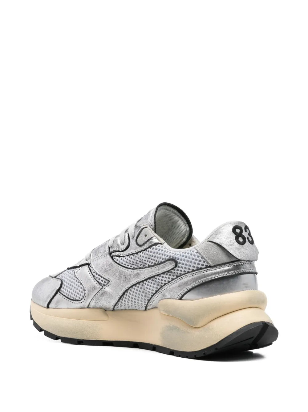 Exclusive Diadora Mercury Elite Sneakers — Silver-Tone — Size US M 4 - US W 5.5 — Back View