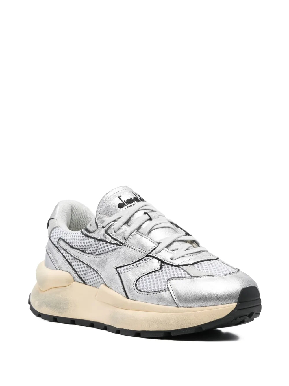 Exclusive Diadora Mercury Elite Sneakers — Silver-Tone — Size US M 4 - US W 5.5 — Side View