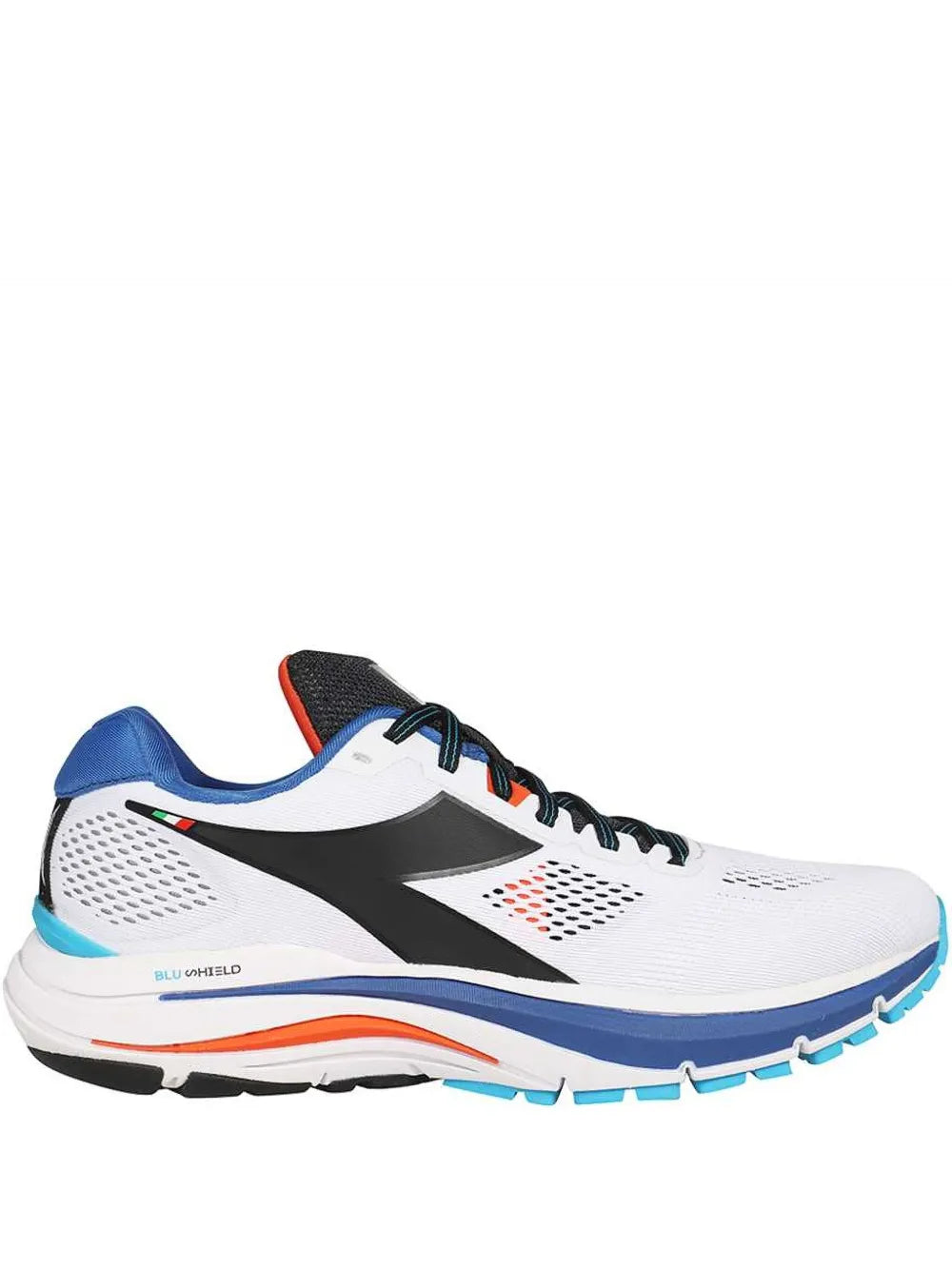 Exclusive Diadora Mythos Blushield 7 Vortice Sneakers — White — Size US M 4 - US W 5.5 — Front View