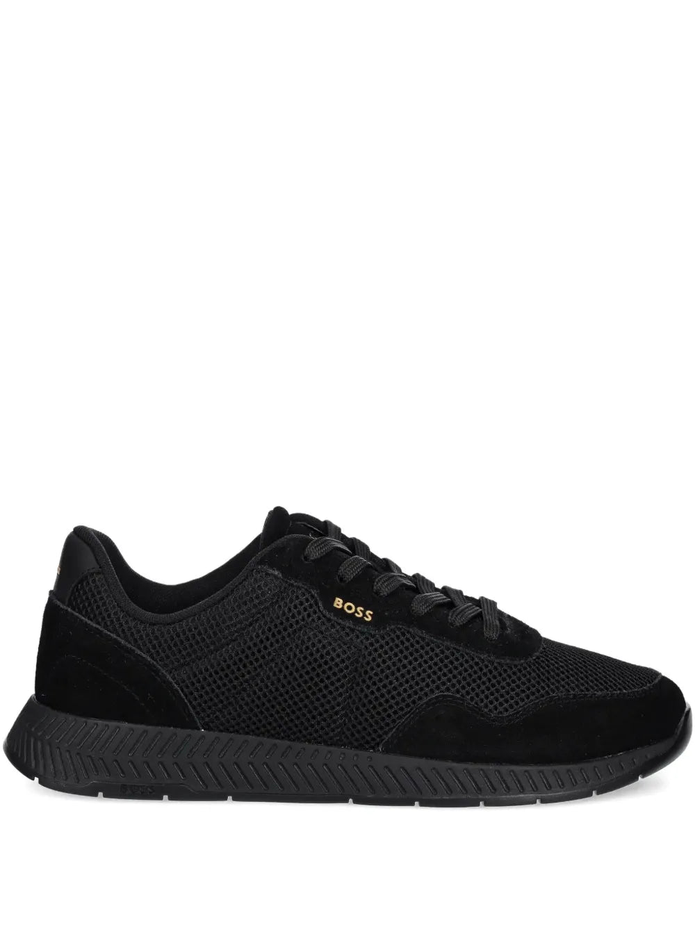 Exclusive Boss Titanium Mesh-Panel Sneakers — Black — Size US M 3.5 - US W 5 — Front View