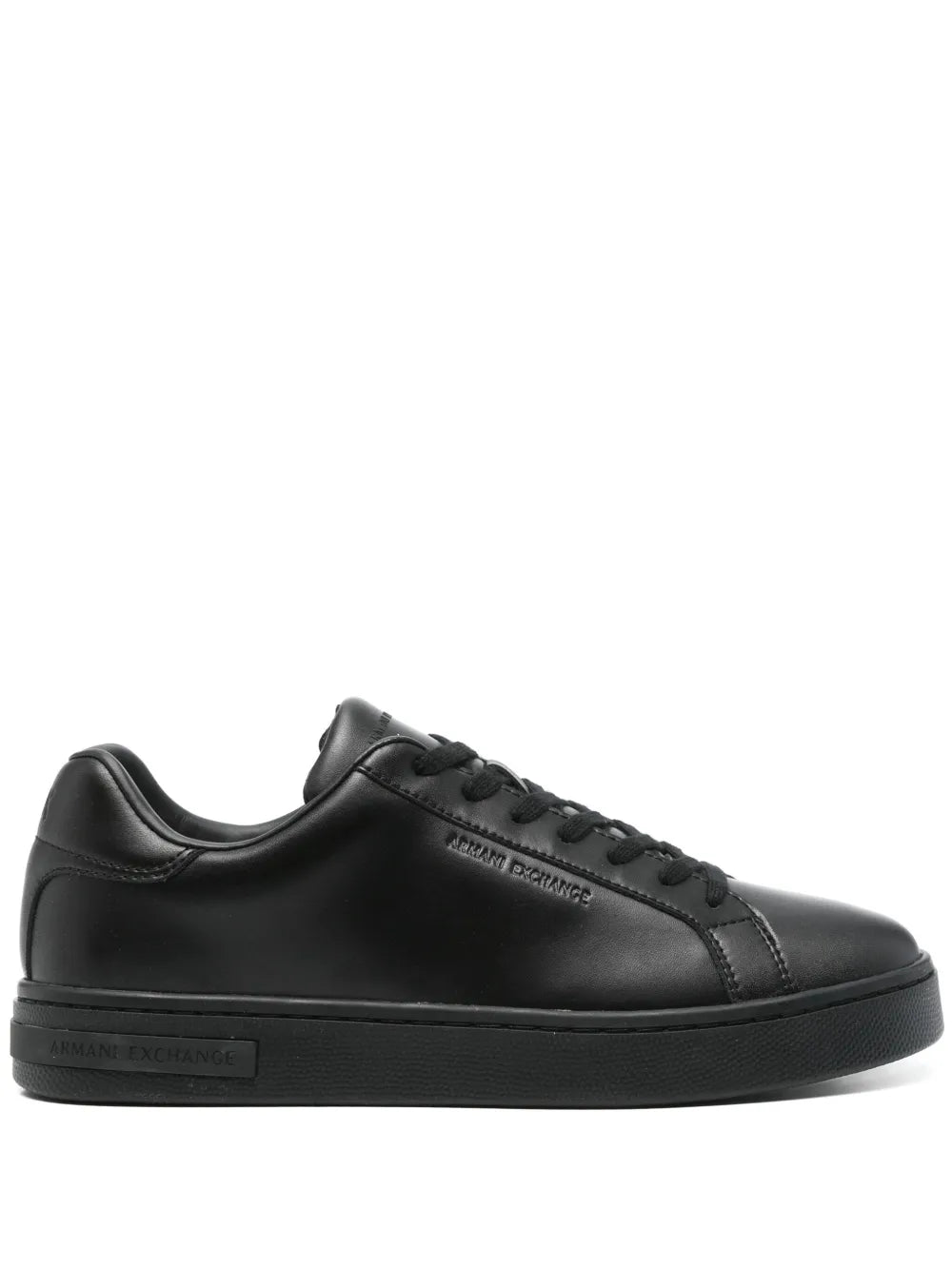 Exclusive Armani Exchange Leather Sneakers — White — Size US M 8.5 - US W 10 — Front View