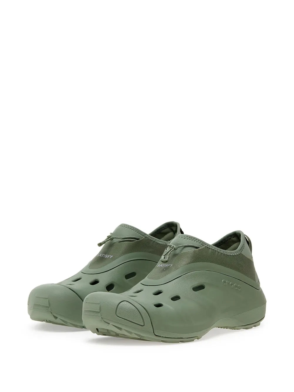 Exclusive Crocs X Satisfy Quick Trail Clogs — Olive Green — Size US M 9.5 - US W 11 — Side View