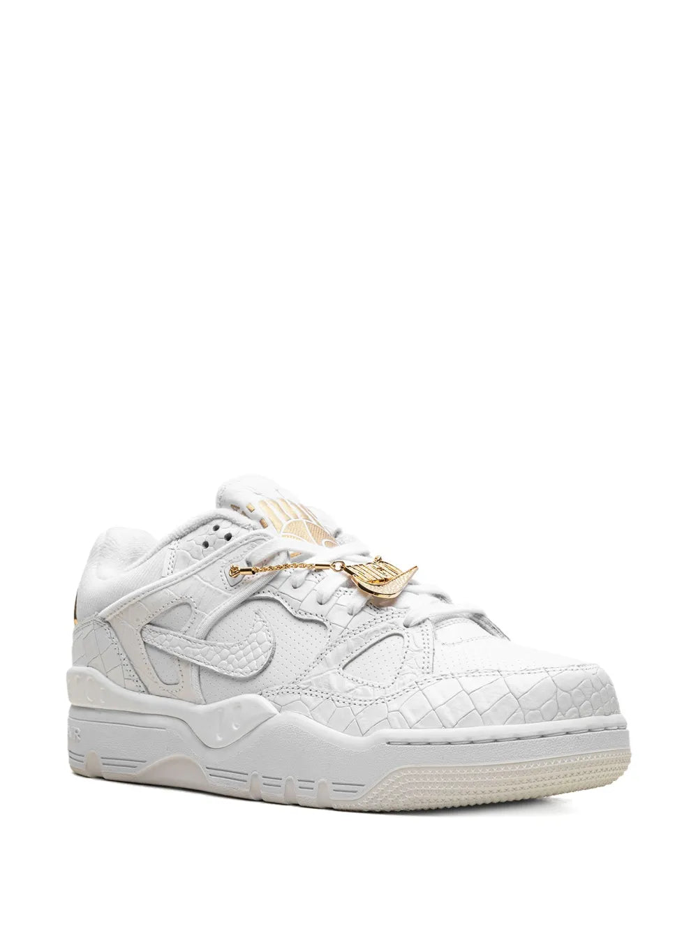 Exclusive Nike X Nigo Air Force 3 Sp White/Metallic Gold/White/Summit White Sneakers — White — Size US M 3.5 - US W 5 — Side View