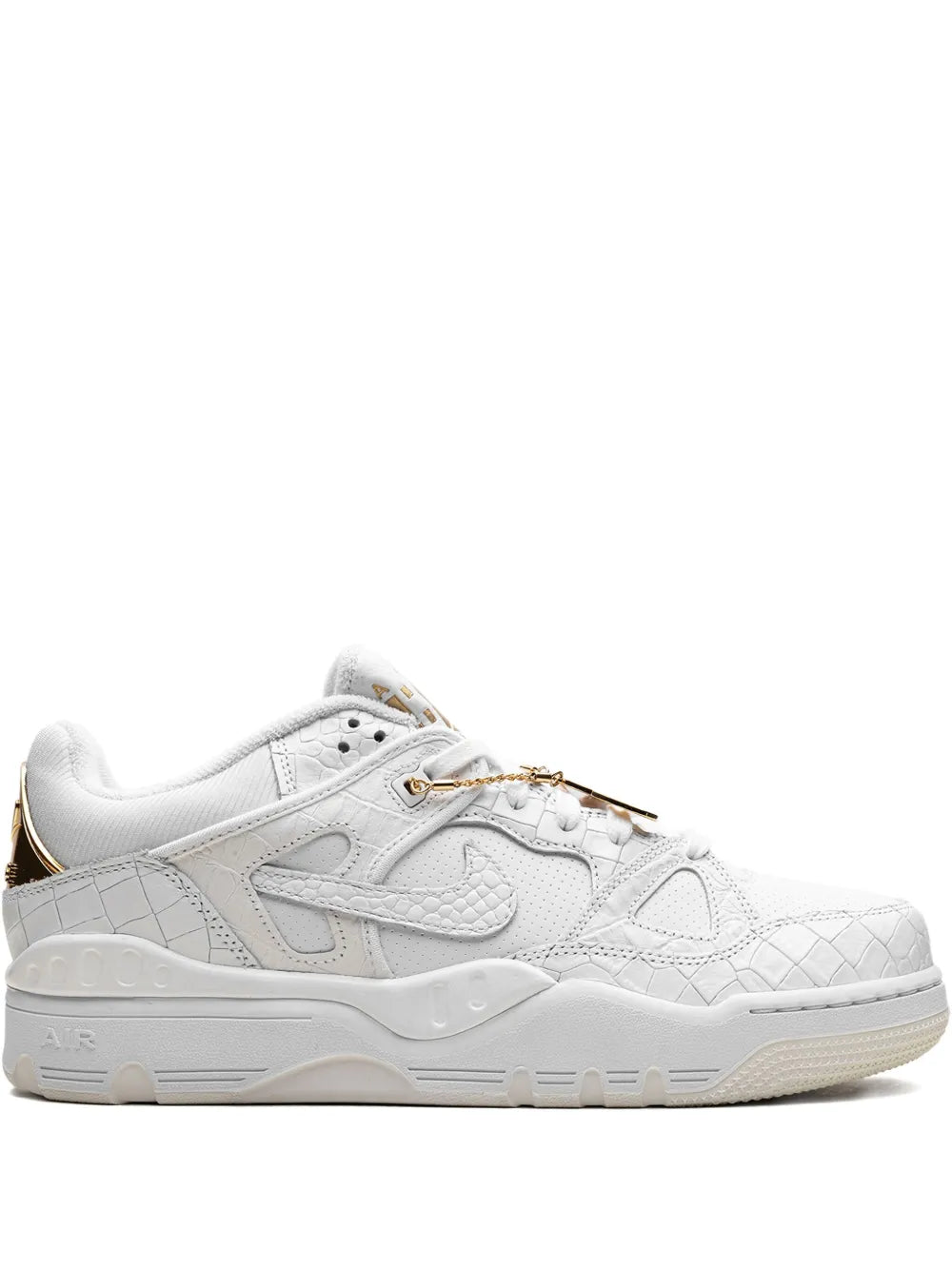 Exclusive Nike X Nigo Air Force 3 Sp White/Metallic Gold/White/Summit White Sneakers — White — Size US M 3.5 - US W 5 — Front View
