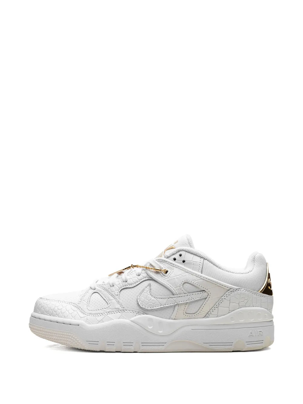 Exclusive Nike X Nigo Air Force 3 Sp White/Metallic Gold/White/Summit White Sneakers — White — Size US M 3.5 - US W 5 — Detail View