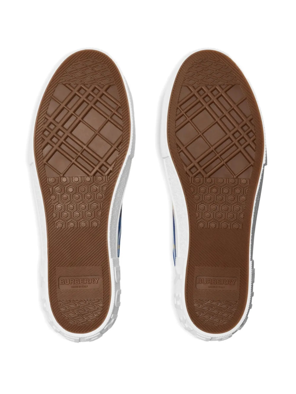 Exclusive Burberry Checked Sneakers — Blue — Size US M 9.5 - US W 11 — Detail View