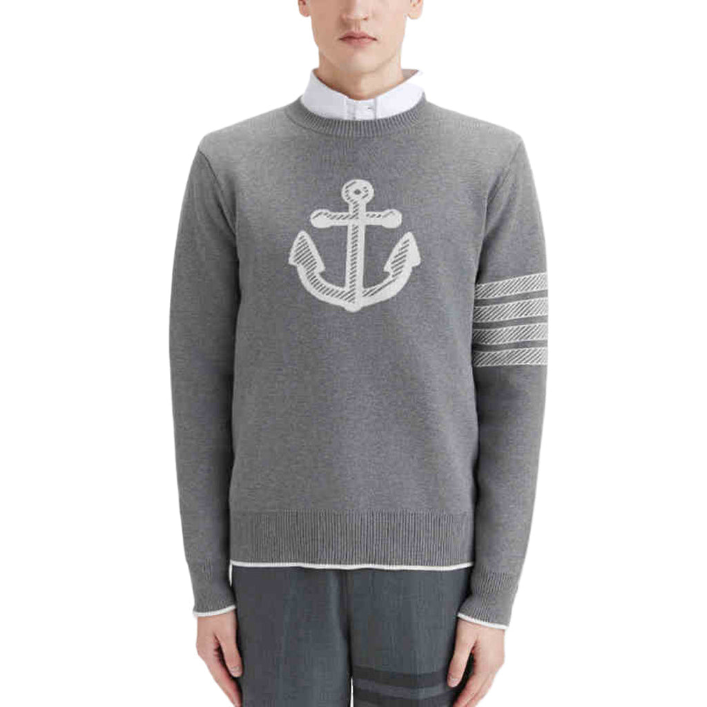 Exclusive Thom Browne 2025 Casual Sweater — Light Blue — Size 1/M — Back View